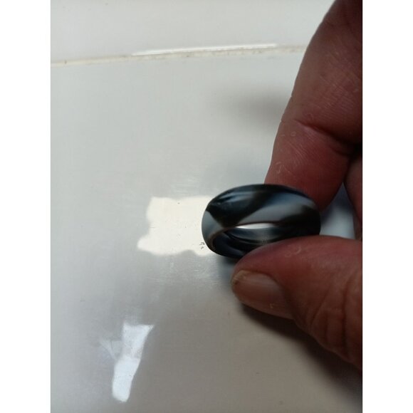 SILICONE WEDDING RING for Men by Saco Band two tone grey Rubber Band (Single) - Picture 1 of 4